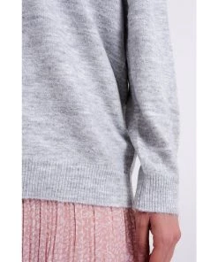 Q2 New Arrivals Nadia V Neck Sweater In Light Grey