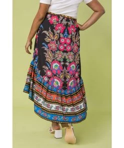 Ms. Meri Mak New Arrivals Ecem Plus Size Floral Faux Wrap Skirt