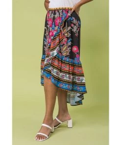 Ms. Meri Mak New Arrivals Ecem Plus Size Floral Faux Wrap Skirt