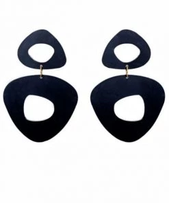 Ms. Meri Mak Hand-Made Accessories Elishia Double Triangle Chunky Hoop Earrings