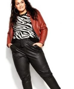 Ms. Meri Mak Bottoms Parnel Vegan Leather Joggers – Plus