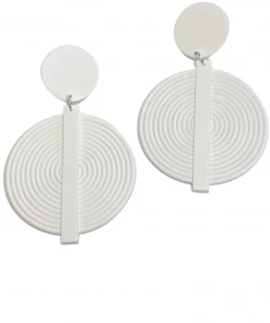 Handmade By Tarja Hand-Made Accessories Esme White Spiral Earrings Polymer Clay