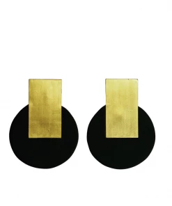 Ms.Meri Mak Evony Gold + Black Earrings