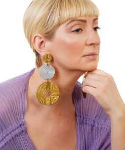 Ms. Meri Mak Hand-Made Accessories Emilien Tri-Colour Drop Earring