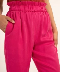 FRNCH New Arrivals Phanelie Hot Pink Straight Leg Pants