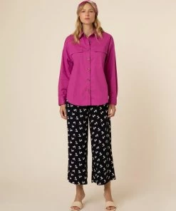 FRNCH Gaby Wide Leg Cherry Trouser