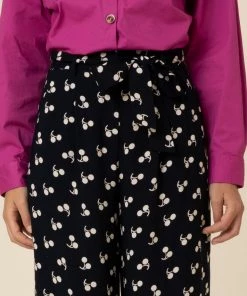 FRNCH Gaby Wide Leg Cherry Trouser