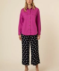 FRNCH Gaby Wide Leg Cherry Trouser