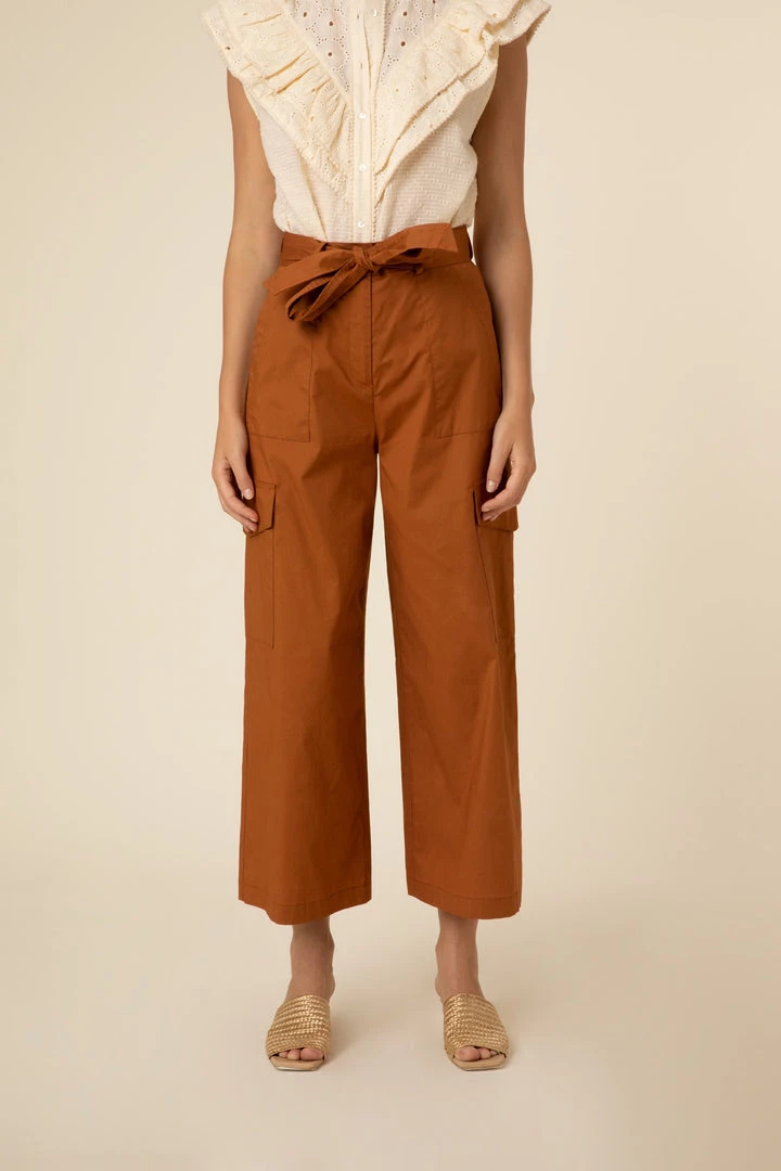 FRNCH Hilary High Waisted Chestnut Trouser