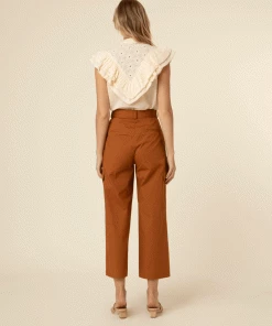 FRNCH Hilary High Waisted Chestnut Trouser