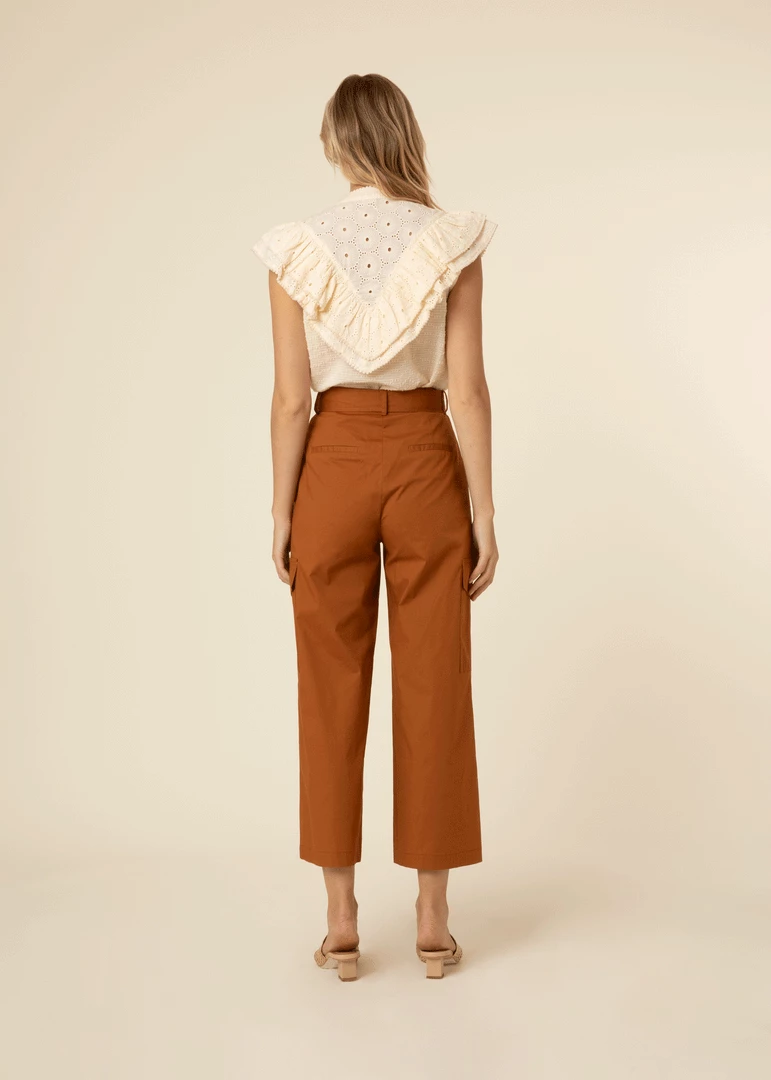 FRNCH Hilary High Waisted Chestnut Trouser