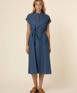 FRNCH New Arrivals Mallaury Midi Denim Dress