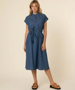 FRNCH New Arrivals Mallaury Midi Denim Dress