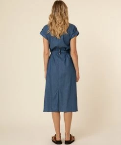 FRNCH New Arrivals Mallaury Midi Denim Dress