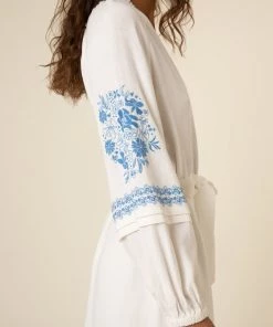 FRNCH New Arrivals Octavie Notch Neck Embroidered Dress