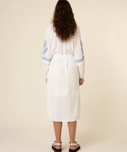 FRNCH New Arrivals Octavie Notch Neck Embroidered Dress