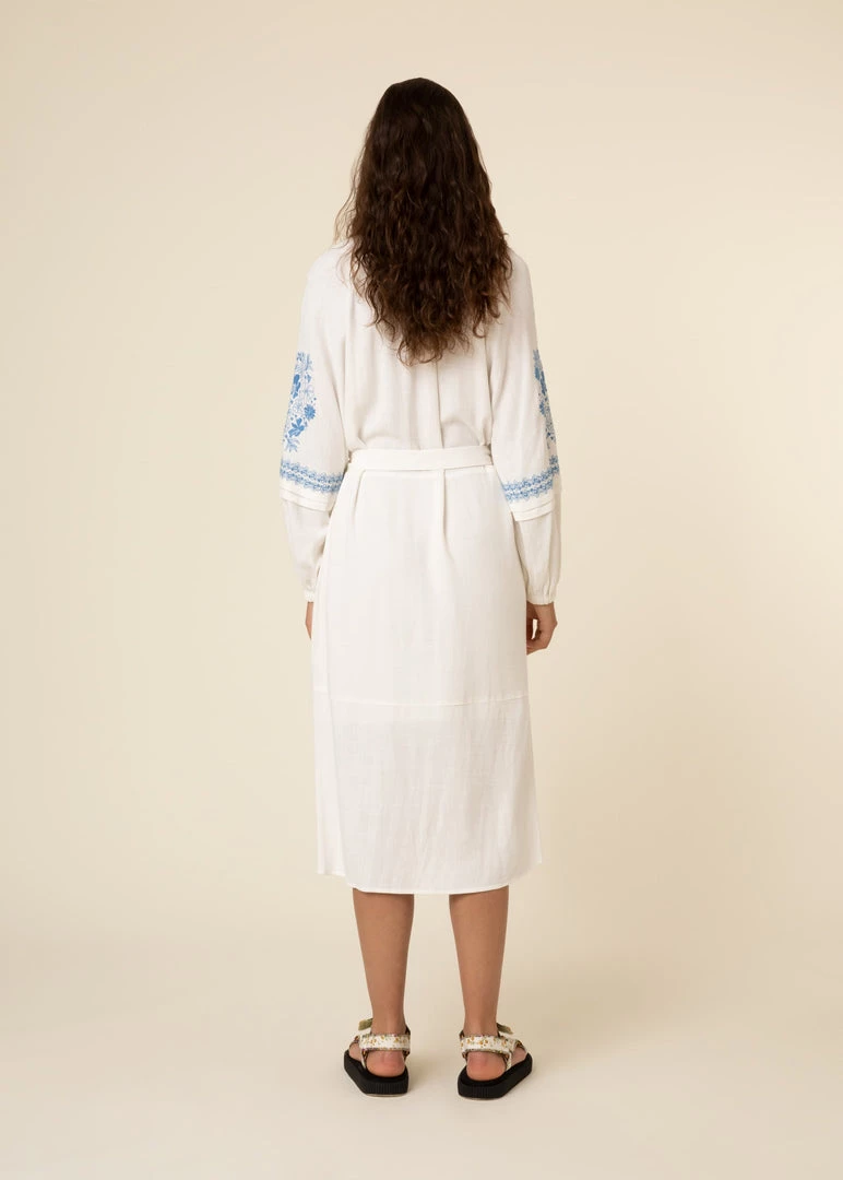 FRNCH New Arrivals Octavie Notch Neck Embroidered Dress