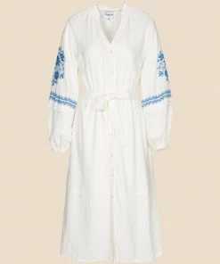 FRNCH New Arrivals Octavie Notch Neck Embroidered Dress