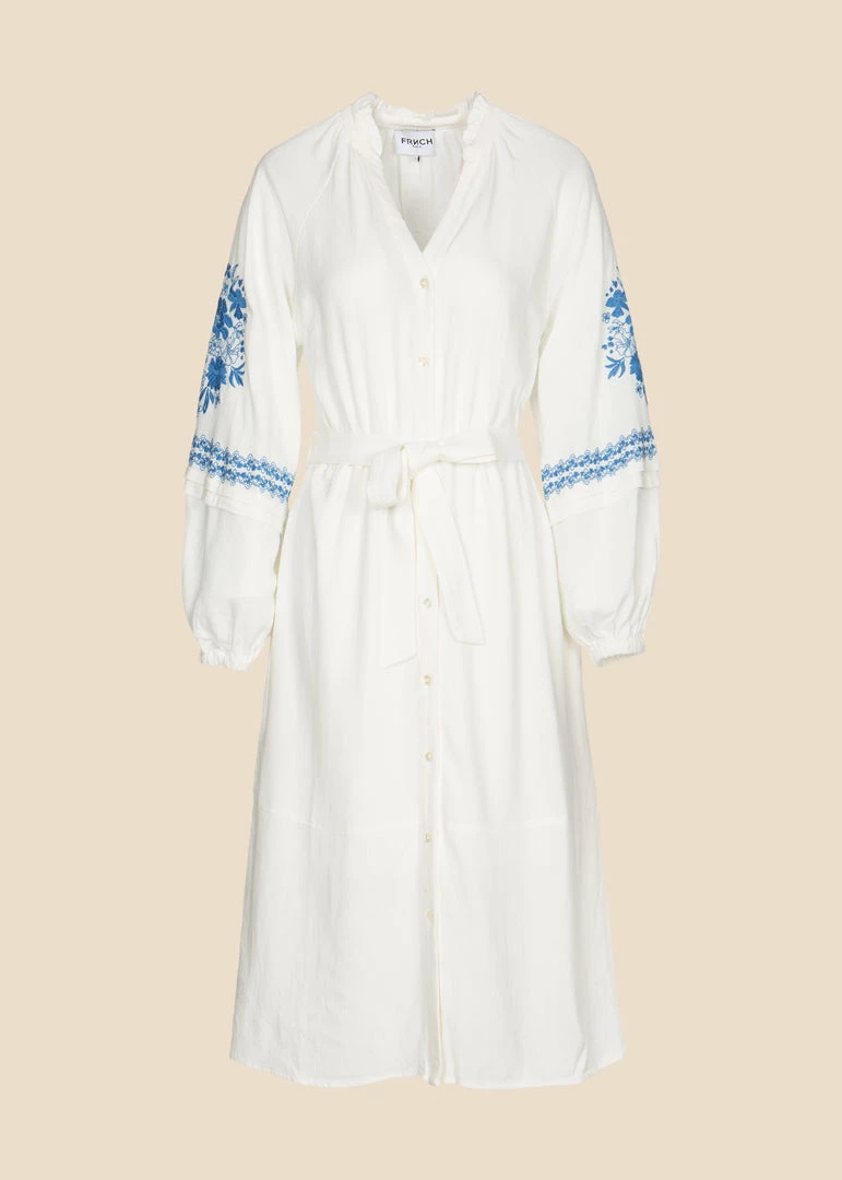 FRNCH New Arrivals Octavie Notch Neck Embroidered Dress