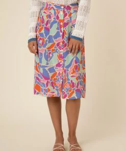 FRNCH Ellyette Abstract Floral Skirt