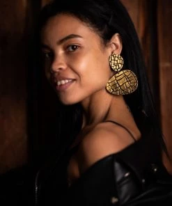 Ms. Meri Mak Etta Snake Pebble Drop Earrings