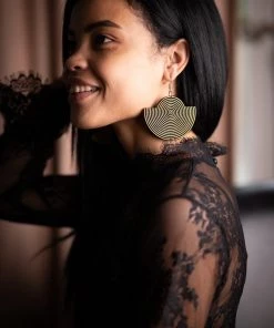 Ms. Meri Mak Hand-Made Accessories Esperanza Spiral Semi-Circle Earring