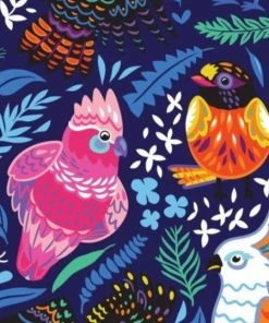 Ms. Meri Mak Silk Robes & Scarves Oiseaux Art Silk Scarf