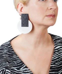 Ms. Meri Mak Evony Black And White Earring