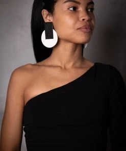 Ms. Meri Mak Evony Black And White Earring