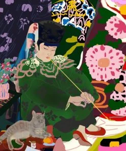 Silk Robes & Scarves Santiago Paredes: Blossom Portrait Silk Scarf