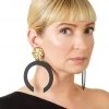 Ms. Meri Mak Hand-Made Accessories Evelia 3/4 Hoop Earrings