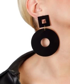Handmade By Tarja Hand-Made Accessories Eve Black Chunky Hoop Earrings