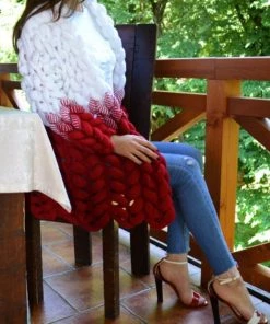 Ms.Meri Mak Jolie Knit Cardigan - White & Red