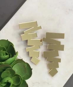 Ms. Meri Mak Elodie Mirror ZigZag Earrings Hand-Made Accessories