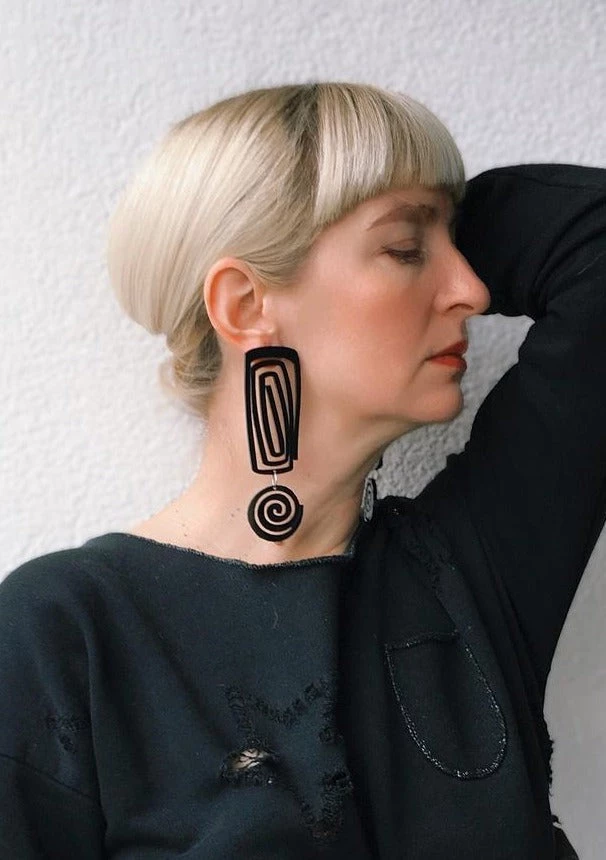 Ms. Meri Mak Hand-Made Accessories Emeraude Exclamation Mark Earrings