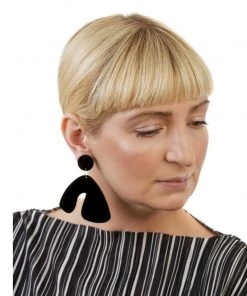 Handmade By Tarja Ellaine Mirror-Black Arch Earrings