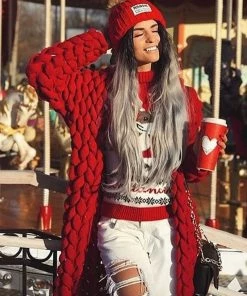 Ms. Meri Mak The Jolie Cardigan Store Jolie Knit Cardigan - Berry