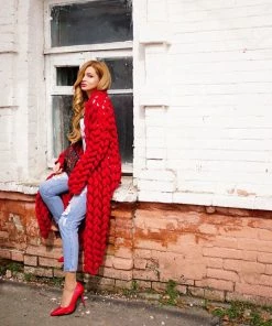 Ms. Meri Mak The Jolie Cardigan Store Jolie Knit Cardigan - Berry