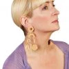 Ms.Meri Mak Hand-Made Accessories Estelle Gold-Mirror Geometric Mobile Earrings