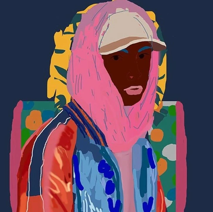 Silk Robes & Scarves Santiago Paredes: Dangelo Portrait Silk Scarf