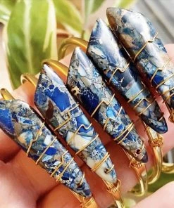 Hand-Made Accessories Jasper Cuff Gem Stone Bracelet By Etymology Jewelry