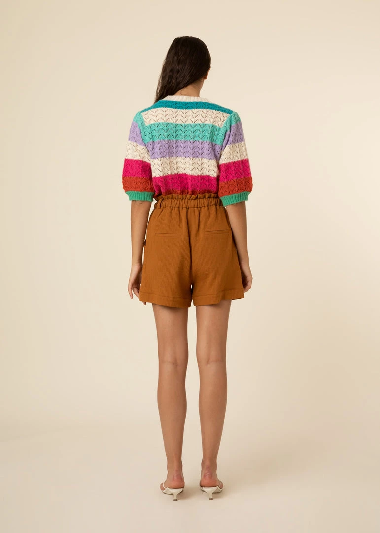 FRNCH New Arrivals Evelyne Rainbow Crochet Cardigan