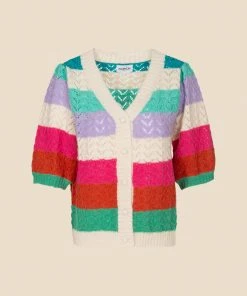 FRNCH New Arrivals Evelyne Rainbow Crochet Cardigan
