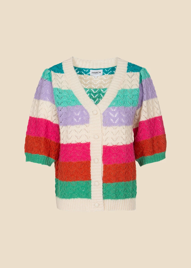FRNCH New Arrivals Evelyne Rainbow Crochet Cardigan