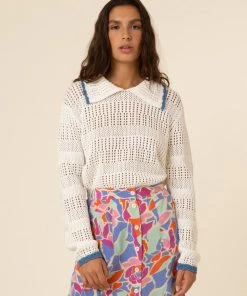FRNCH New Arrivals Mika ‘Claudine Collar’ Crocheted Top