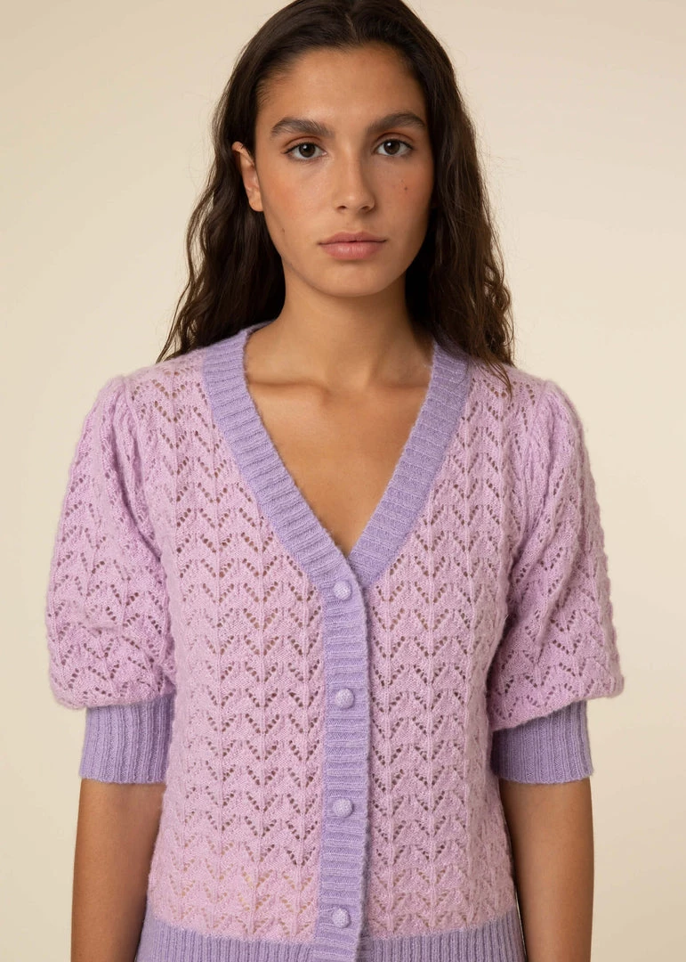 FRNCH Lally Soft Lilac Cardigan