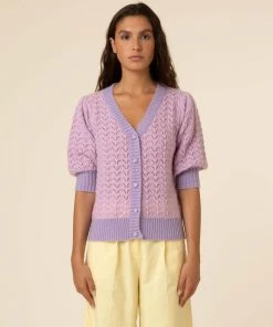 FRNCH Lally Soft Lilac Cardigan