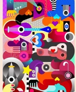 Ms. Meri Mak Maxime Silk Abstract Scarf Silk Robes & Scarves