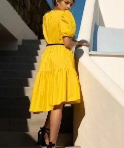 Lolitas & L Abilio Yellow Ruffle Tier Dress New Arrivals