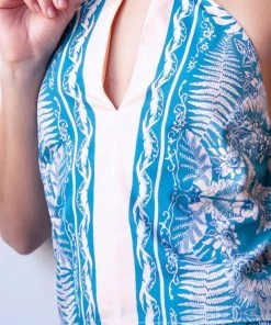 New Arrivals Eva Franco Botanical Skirt Set - Teal And Pink